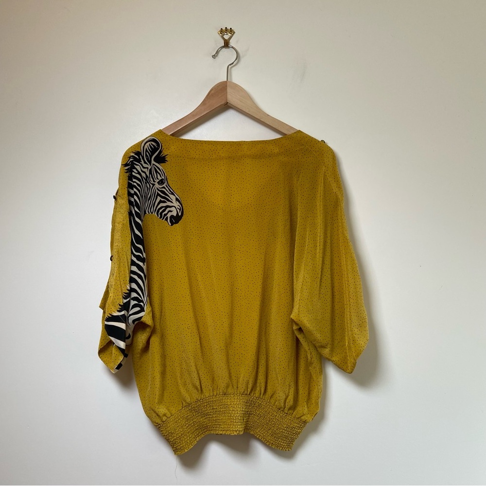 Leifsdottir Yellow Zebra Print Blouse